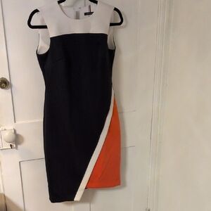 Tommy Hilfiger Blue and Orange Colorblock Dress